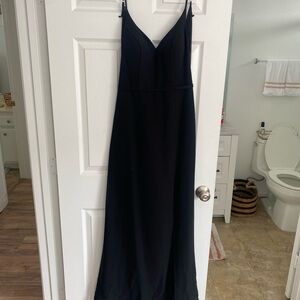 Azazie Black Spaghetti Strap Maxi Dress